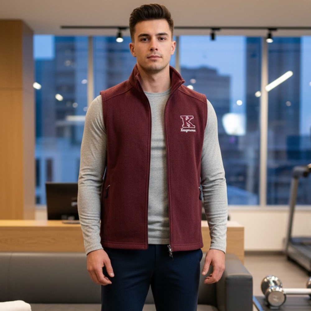 Mens Core/Kargarood Burgundy Fleece Vest Size Small